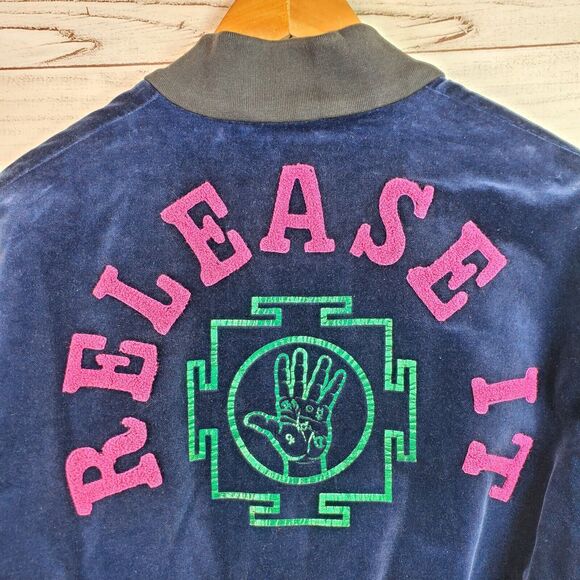 Rifat Ozbek Rare Runway Vintage 90s Y2K Velvet Bomber Boho Jacket Italy 42 US 8 - Picture 8 of 12